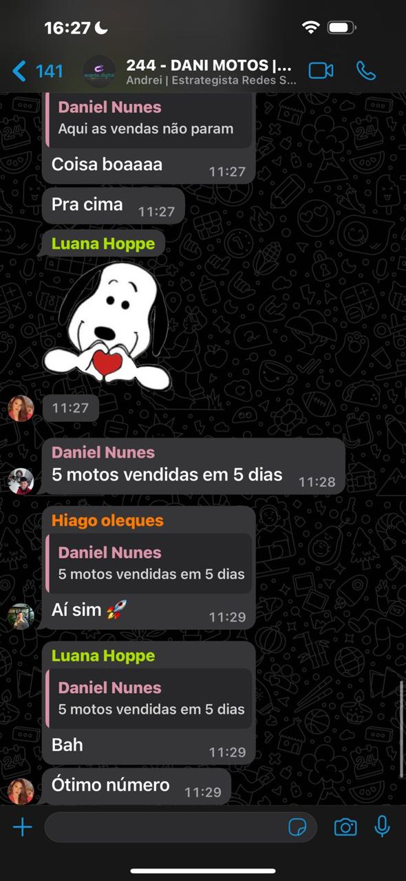 Cliente relata cinco motos vendidas em cinco dias